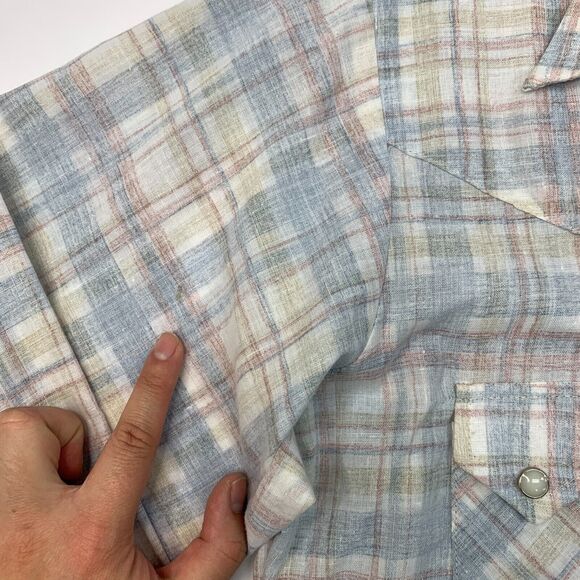 Vintage Dee Cee Western Shirt Mens 15 Plaid Long Sleeve Snap Button Up Made USA - Picture 5 of 11